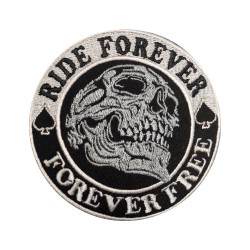 Ride Forever Brodé Fer sur Patch Biker Skull Velcro Gift