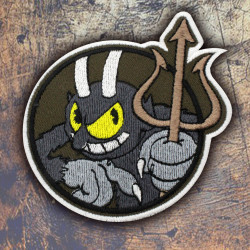 Cuphead parche bordado Devil Iron-on bordado Accesorio de videojuego Regalo de juego