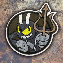 Écusson brodé Cuphead Diable Broderie thermocollante Accessoire de jeu vidéo Cadeau de jeu