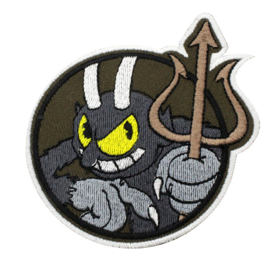 Cuphead parche bordado Devil Iron-on bordado Accesorio de videojuego Regalo de juego