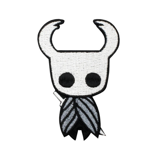White Hollow Knight Iron-on patch Gaming Sew-on embroidery Sleeve patch Hook and loop custom sticker