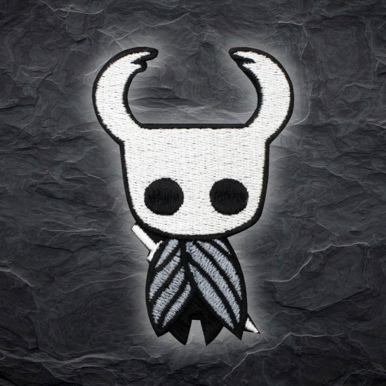 White Hollow Knight Iron-on patch Gaming Sew-on embroidery Sleeve patch Hook and loop custom sticker