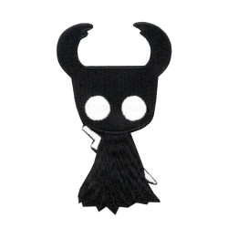 Black Hollow Knight Iron-on patch Gaming Sew-on embroidery Sleeve patch Hook and loop custom sticker