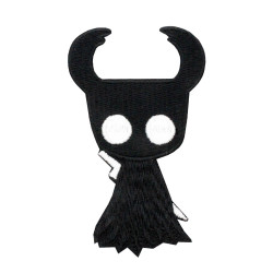 Black Hollow Knight Iron-on parche Gaming Coser bordado Manga parche Gancho y lazo adhesivo personalizado