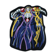 Sorcerer King Bügelbild Anime Overlord Stickerei Ainz Ooal Kleid Patch Klettverschluss Mga bestickt Aufnäher Halloween Totenkopf Geschenk