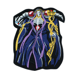Sorcerer King Iron-on patch Anime Overlord ricamo Ainz Ooal Abito patch Hook and loop Mga ricamato Sew-on patch Regalo Halloween Skull