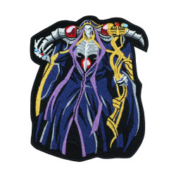 Sorcerer King Iron-on patch Anime Overlord broderie Ainz Ooal Robe patch Crochet et boucle Mga brodé Patch à coudre Halloween Skull cadeau