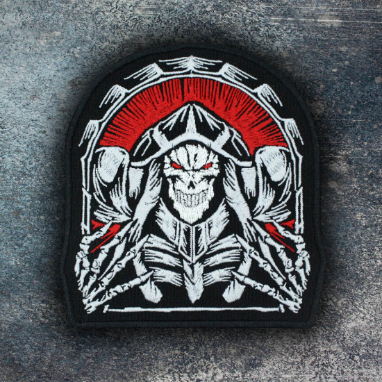 Autocollant à coudre Ainz Patch thermocollant Sorcerer King Broderie Overlord Anime Patch Ainz Ooal pour robe Crochet et boucle Patch à coudre brodé Mga