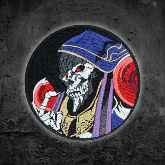 Ainz Bügelbild Anime Overlord Stickerei Klettverschluss Mga bestickter Aufnäher