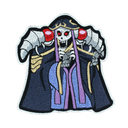 Overlord anime Sorcerer King Ainz Iron-on patch Hook and loop Mga ricamato patch Regalo di Halloween Skull