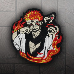 Patch thermocollant Ryomen Sukuna Yuji Itadori broderie crochet et boucle Jujutsu Kaisen patch brodé personnalisé cadeau JJK