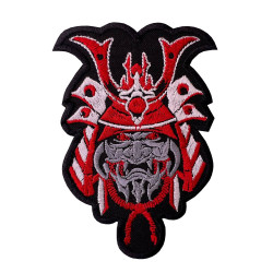 Oni Samurai bordado Iron-on parche Guerrero japonés Coser bordado Fantasma Samurai parche personalizado