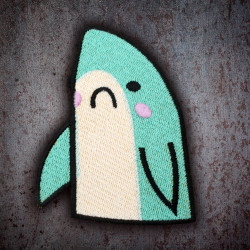 Parche de hierro de tiburón triste Parche de anime bordado Lindo bordado japonés