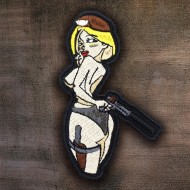 Écusson thermocollant Spy Lady Écusson brodé Airsoft Écusson sexy pour agent féminin