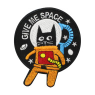 Toppa termoadesiva gatto astronauta Toppa ricamata gatto spaziale Toppa con citazione "Abbiamo bisogno di spazio" da cucire