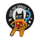 Astronauten-Katze Aufbügler Weltraumkatze bestickter Aufnäher Weltraum-Stickerei zum Aufnähen "We need space"-Zitat-Aufnäher