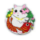 Ricamo Maneki-Neko Neko Toppa termoadesiva Mitologia giapponese Lucky Cat Toppa regalo ricamata da cucire