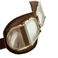 Sowjetische Schutzbrille Lederbraune Arbeitsbrille Echte Vintage-Sowjetsachen UdSSR-Militärausrüstung