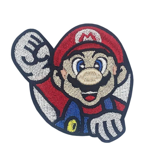 Mario bestickter Aufnäher Super Mario individueller Aufbügelaufnäher Halloween-Geschenkstickerei