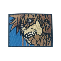 Sanddämon Gaara-Aufnäher, Naruto-Anime-Stickerei, gestickter Jinchuriki-Aufnäher, einseitiger Shukaku-Aufkleber zum Aufbügeln