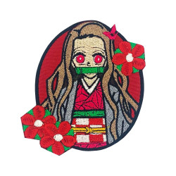 Nezuko Kamado kawaii patch Demon Slayer anime embroidery Kimetsu no Yaiba Iron-on patch