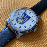 Mechanical 18 Jewels Ukrainian trident Wristwatch Genuine Transparent Ukrainian flag wristwatch Ukraine military watch gift for men