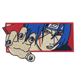 Uchiha Itachi parche de hierro Akatsuki parche bordado Anime pegatina Naruto Velcro bordado personalizado Anime regalo parche