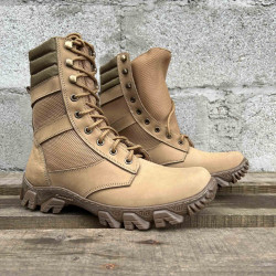 Bottes en maille beige "Sprint" de l'armée ukrainienne Chaussures tactiques de type désert Airsoft Bottes d'été légères Bottes de randonnée et de travail durables pour hommes