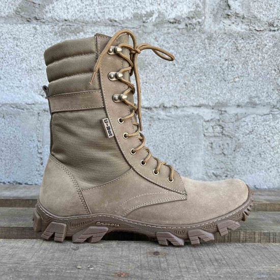 Beige Mesh-Stiefel „Sprint“ des ukrainischen Militärs. Taktisches Airsoft-Wüstenschuhwerk. Leichte Sommerstiefel. Strapazierfähige Wander- und Arbeitsstiefel für Herren