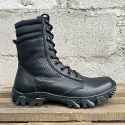 Bottes hautes noires tactiques "Sprint" Chaussures militaires ukrainiennes Équipement professionnel Airsoft Bottes de combat d'été