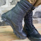 Bottes hautes noires tactiques 