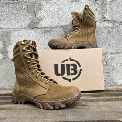 Bottes beiges "Sprint" de l'armée professionnelle Bottes militaires en cuir nubuck durable Botte d'été légère pour soldat ukrainien