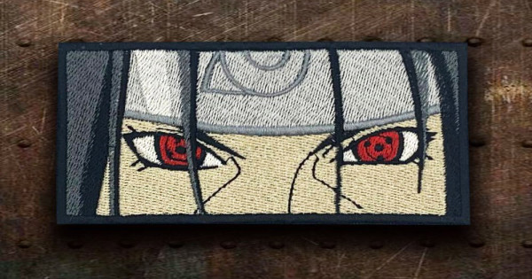 Itachi Uchiha Akatsuki Embroidery Patch Naruto Anime embroidery Iron on  Sharingan patch