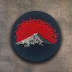 Japanese Velcro patch Samurai embroidery Volcanic eruption Japanese mountain Iron-on embroidered patch