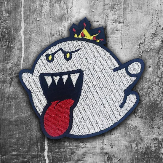 King Boo bestickter Aufnäher Super Mario individueller Aufbügelaufnäher Halloween-Geschenkstickerei