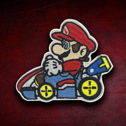 Parche de juego bordado de Mario kart, parche de planchado personalizado de Super Mario, bordado de regalo de Halloween