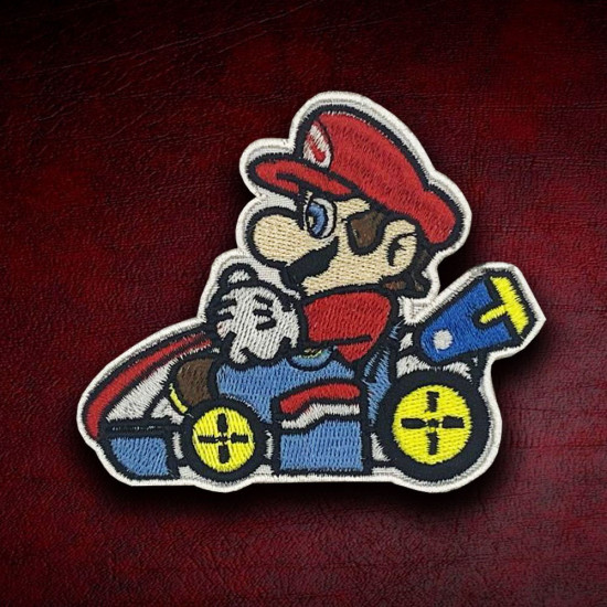 Patch de jeu brodé Mario kart Patch thermocollant personnalisé Super Mario Broderie de cadeau d'Halloween