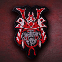 Oni Samurai bordado Iron-on parche Guerrero japonés Coser bordado Fantasma Samurai parche personalizado