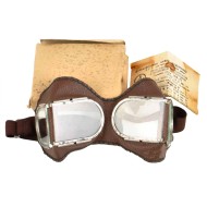 Sowjetische Schutzbrille Lederbraune Arbeitsbrille Echte Vintage-Sowjetsachen UdSSR-Militärausrüstung
