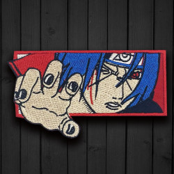 Uchiha Itachi parche de hierro Akatsuki parche bordado Anime pegatina Naruto Velcro bordado personalizado Anime regalo parche