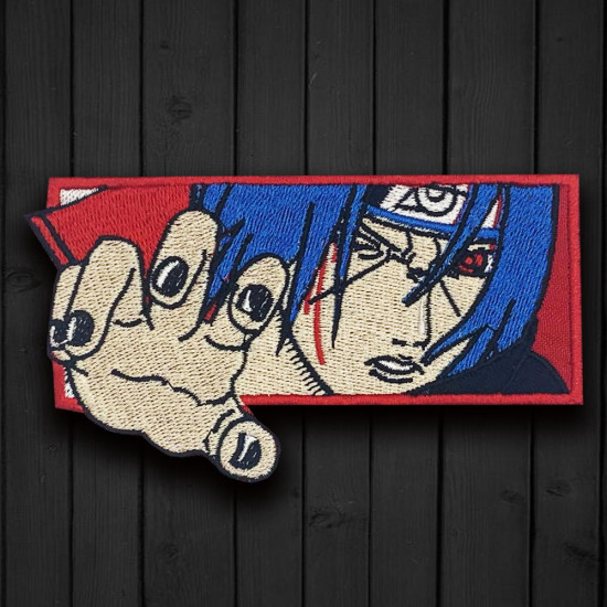 Uchiha Itachi patch thermocollant Akatsuki patch brodé Anime autocollant Naruto Velcro broderie personnalisé Anime cadeau patch