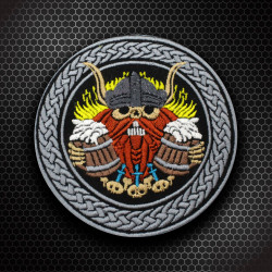 Viking Skull brodé fer sur Patch Biker Velcro Gift 2