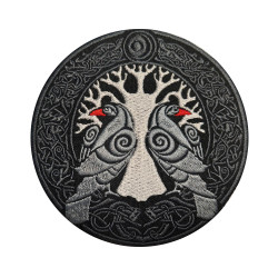 Ornamento Сrow ricamato ferro su patch regalo in velcro celtico 2