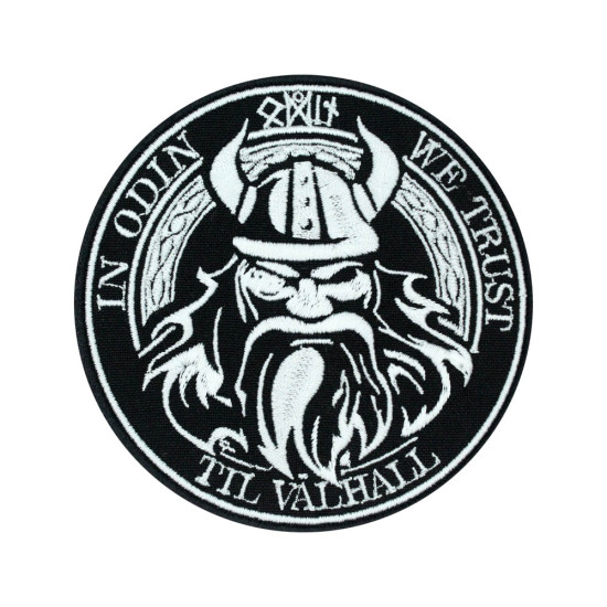 Odin Scandinavian God Embroidered Iron-on Gift Mythology Hook and Loop Patch
