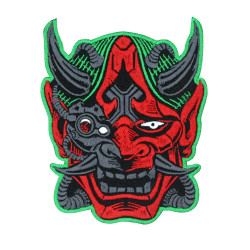 Oni Demon Embroidered Iron on Patch Japan Velcro Gift 2