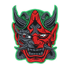 Oni Demon bordado hierro en parche Japón Velcro regalo 2