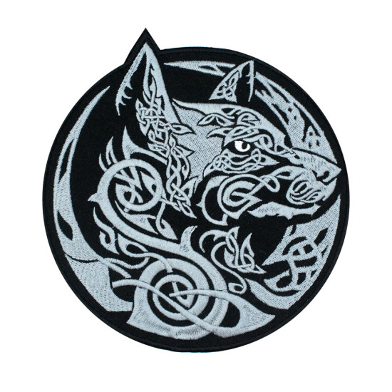 Keltischer Wolf bestickt zum Aufbügeln Geschenk Ornament Hook and Loop Big Patch