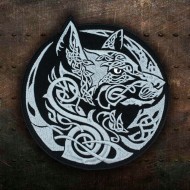 Keltischer Wolf bestickt zum Aufbügeln Geschenk Ornament Hook and Loop Big Patch