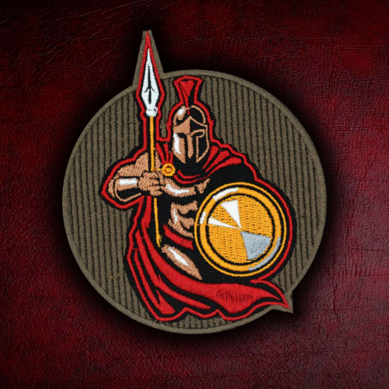Spartan Warrior Emblem Embroidered Iron-on Gift Hook and Loop Patch