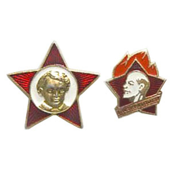 2 Soviet badges with Vladimir Lenin